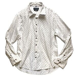 Giacomo Conti Shirt Adult 41 (Large) White Slim‎ Fit Cuffs Button Up Dress Mens